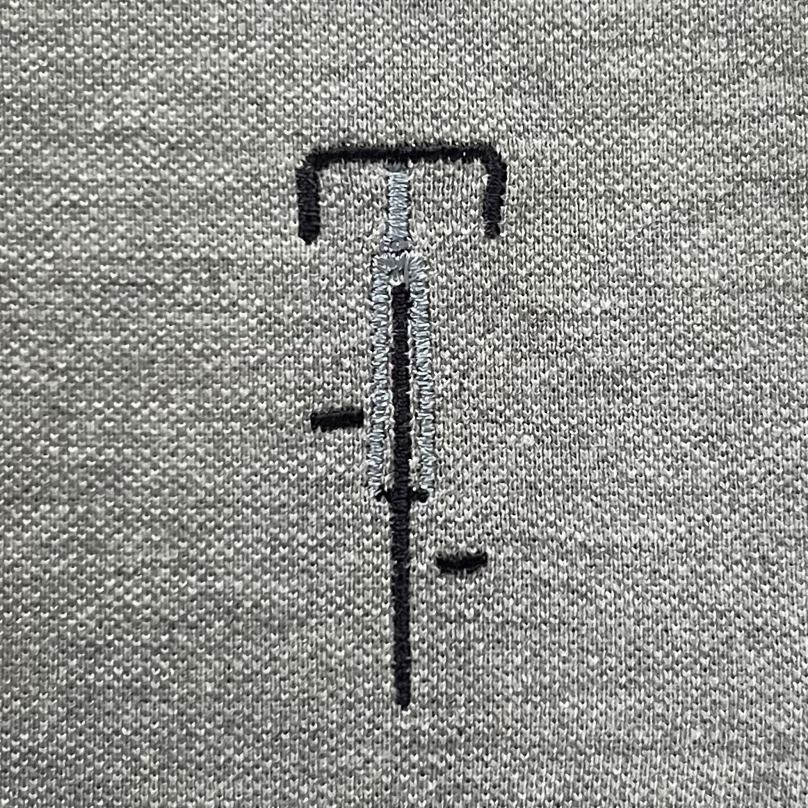 Gepersonaliseerde polo met koersfiets grijs