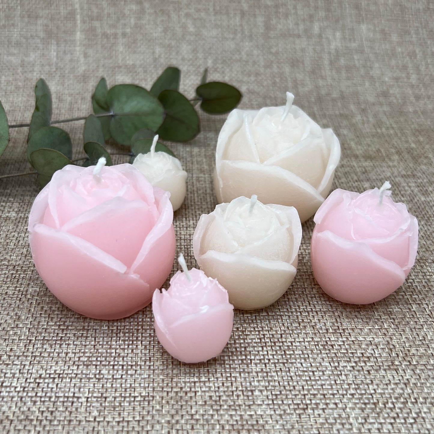 Rozen kaarsen - set 3 stuks - 1-4 branduren