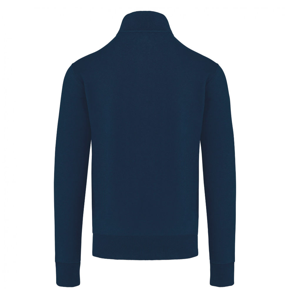 Herensweater met rits en geborduurde koersfiets