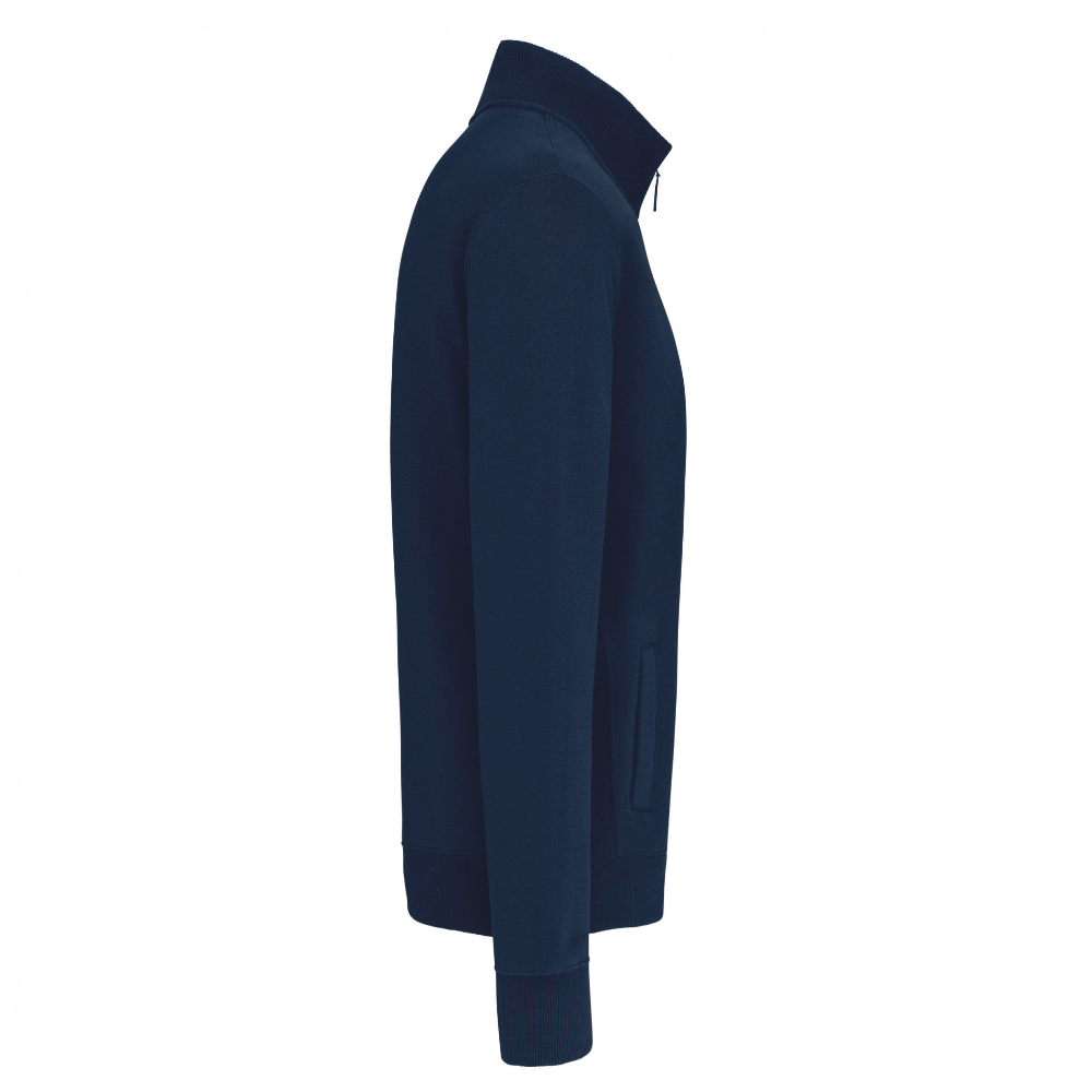 Herensweater met rits en geborduurde koersfiets