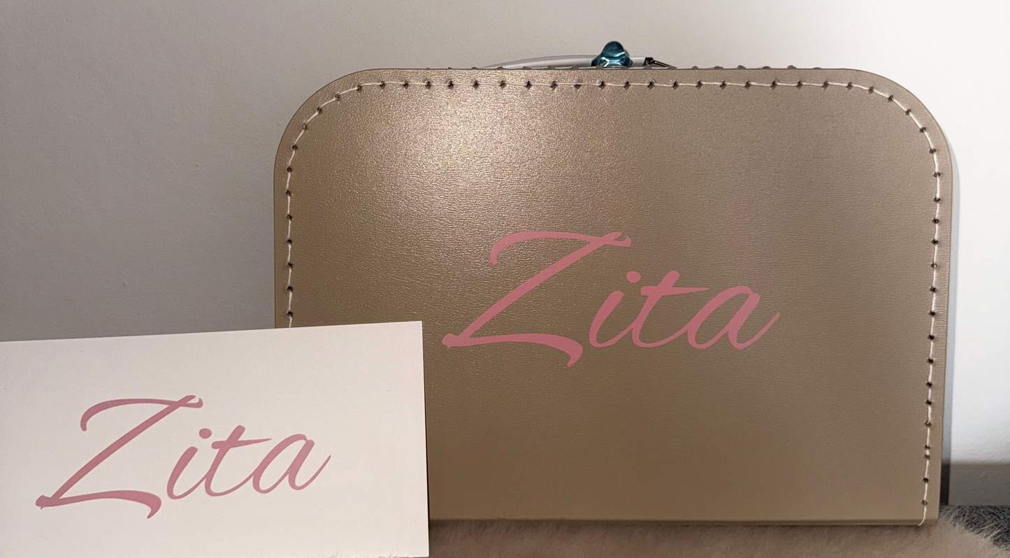 Kinderkoffer met naam 30 cm - transferdruk