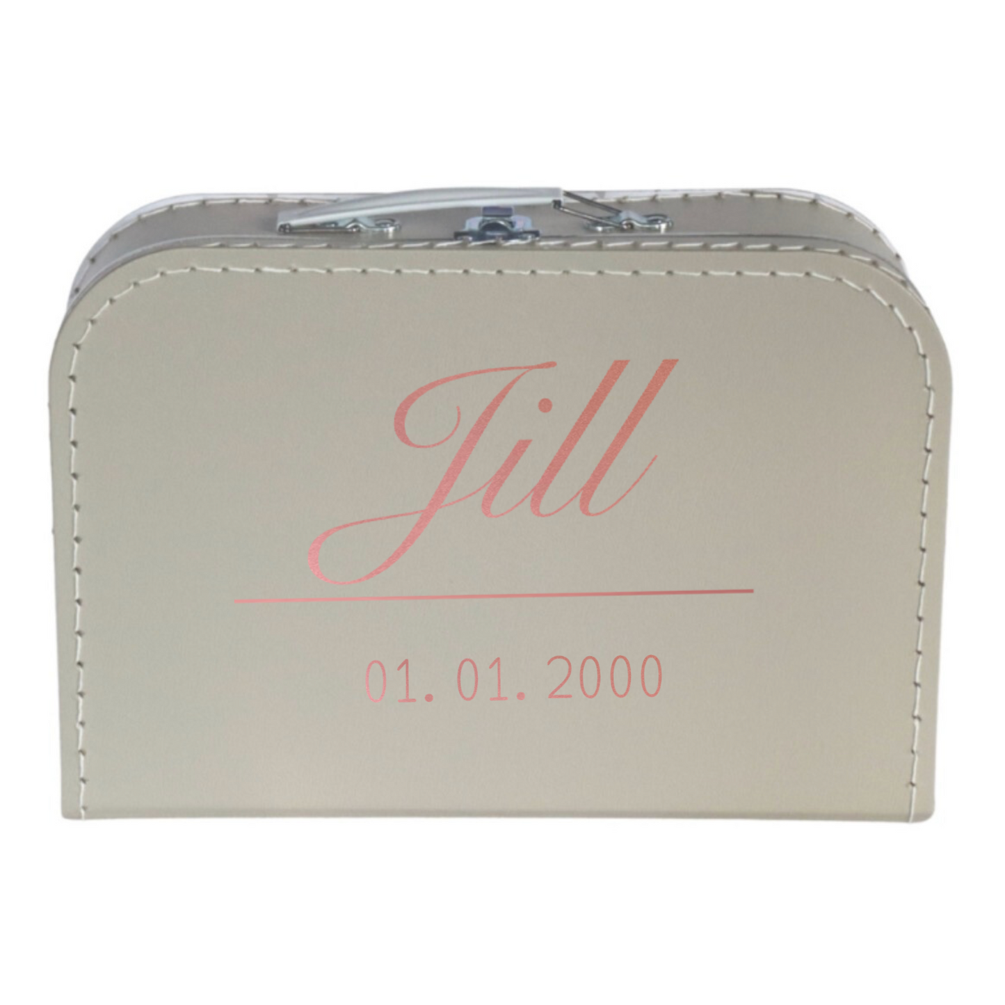 Kinderkoffer met naam en geboortedatum 30 cm - transferdruk