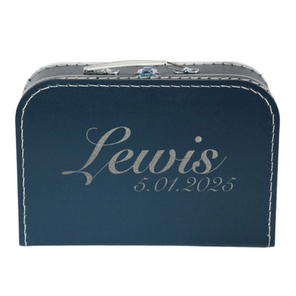 Kinderkoffer met naam en geboortedatum 30 cm - transferdruk