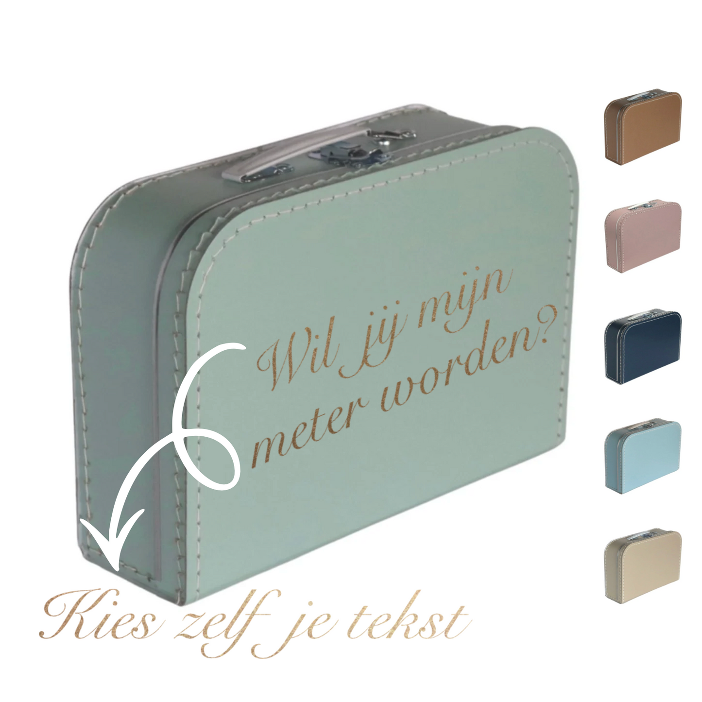 Kinderkoffer tekst naar keuze 30 cm - transferdruk